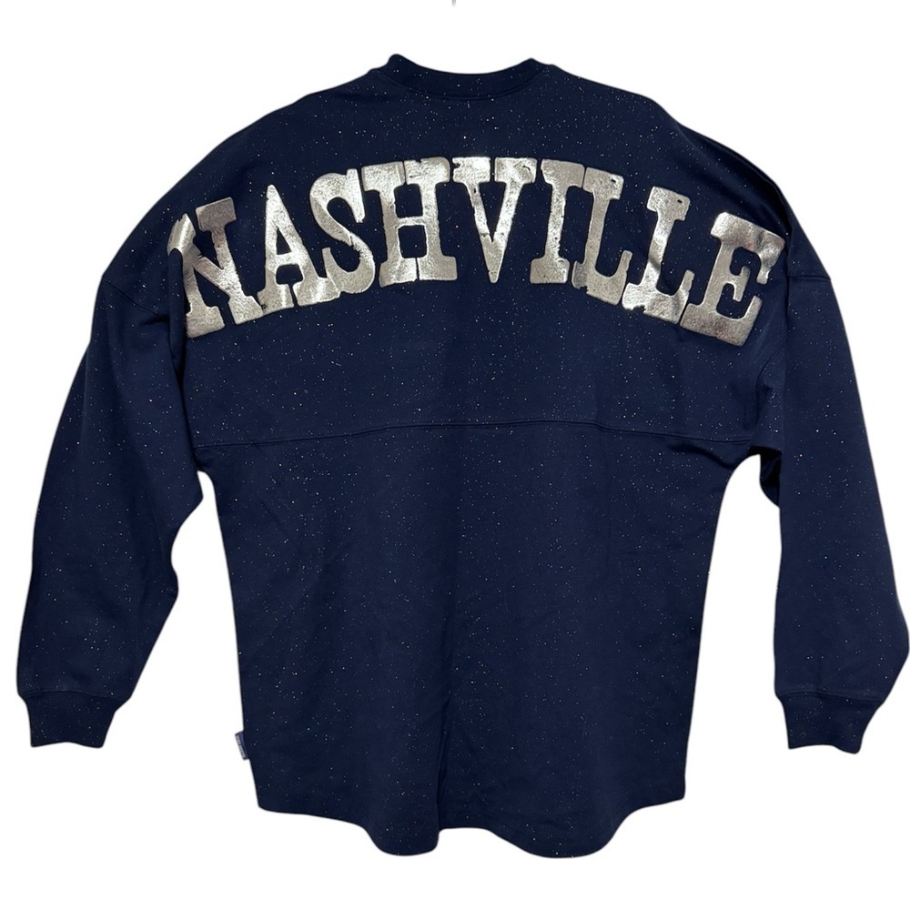 Nashville Tennessee Navy Blue Silver Metallic Spirit Jersey M Long Sleeve Shirt
